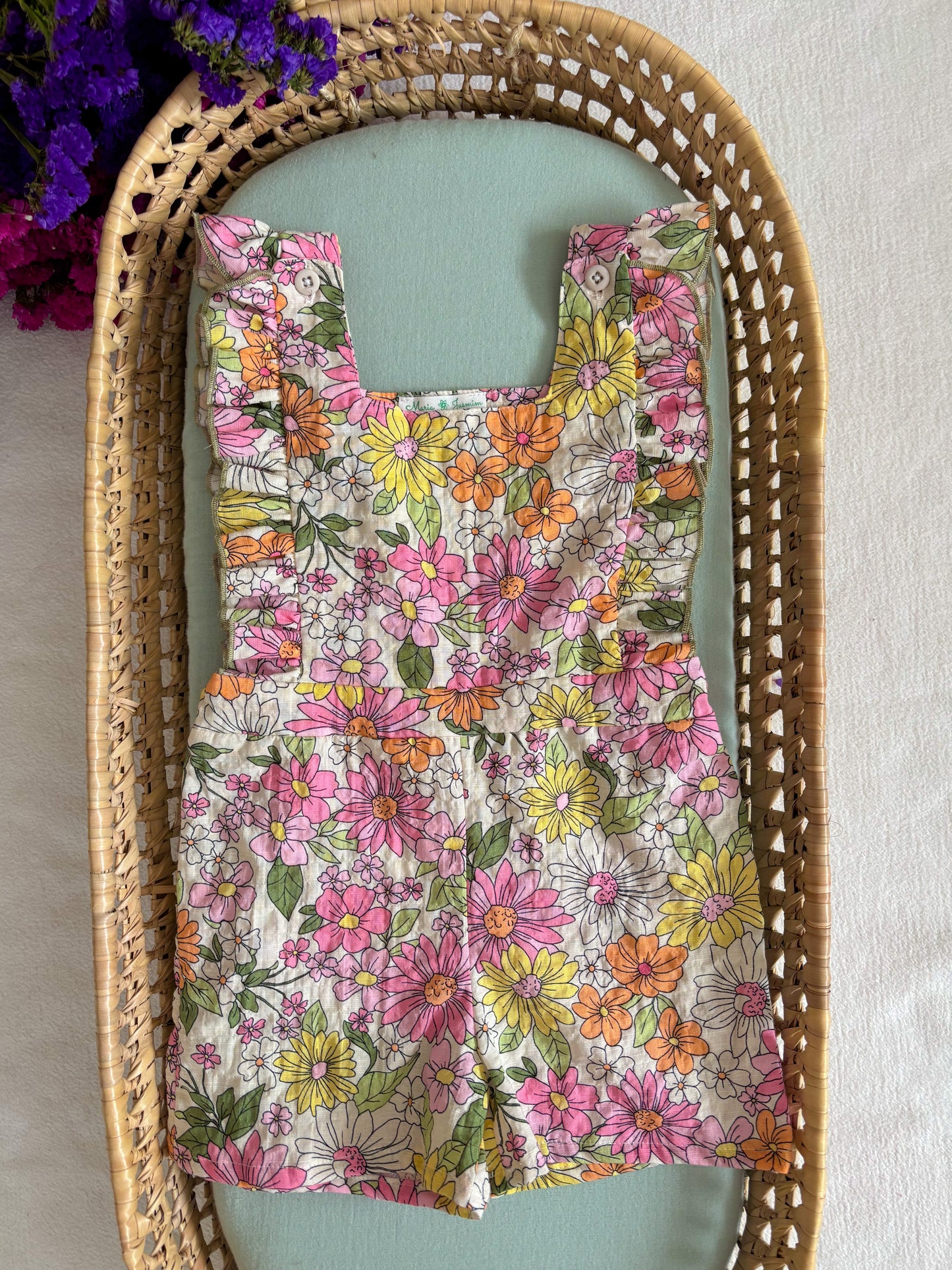 Jardineira Linho Florido