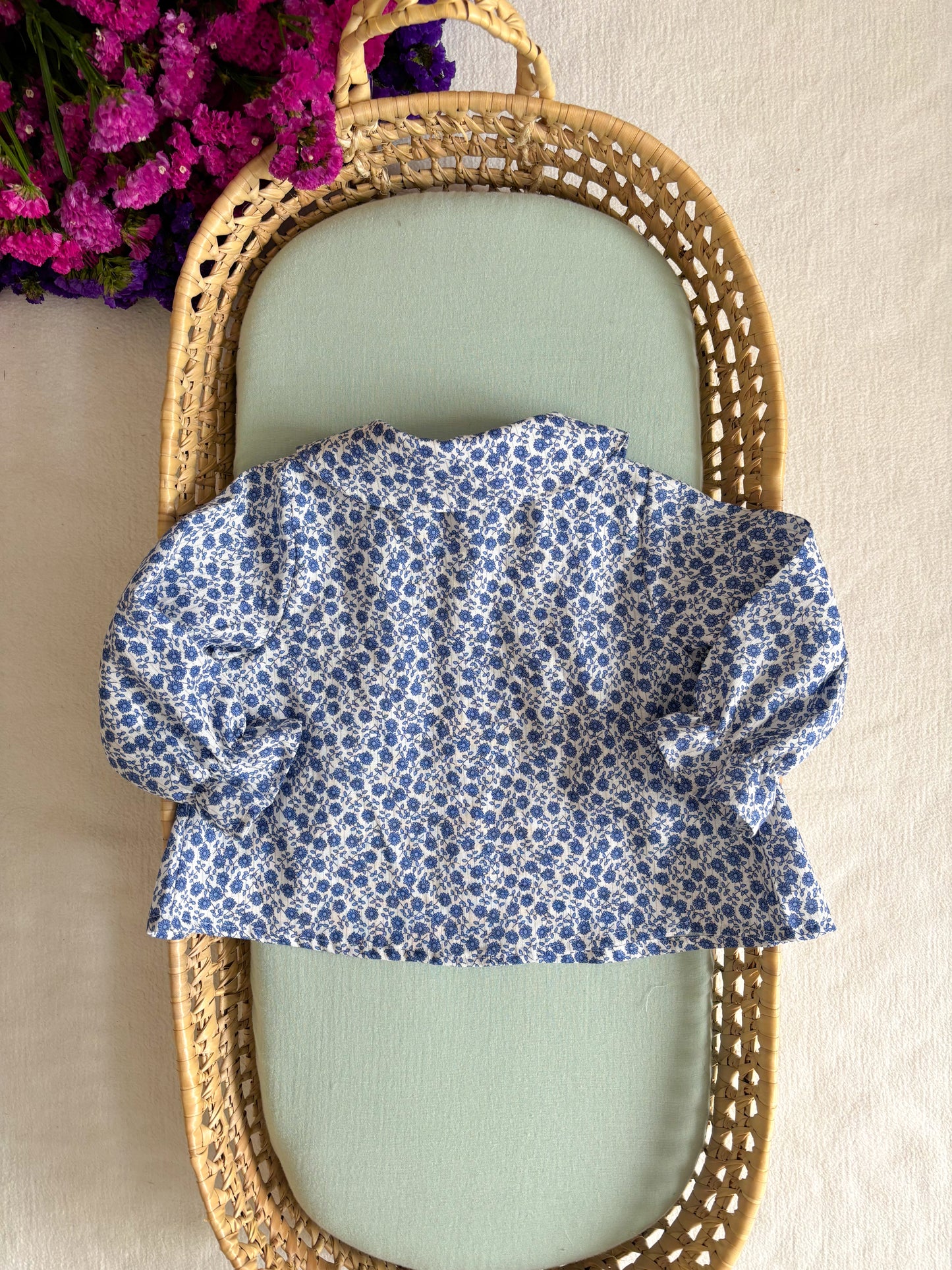 Blusa Linho Florida Gola Peter Pan