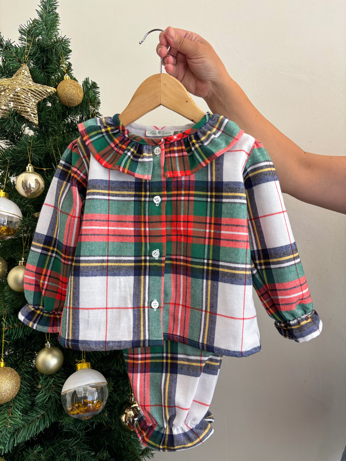 Pijama Xadrez Vermelho e Branco Folho - Natal