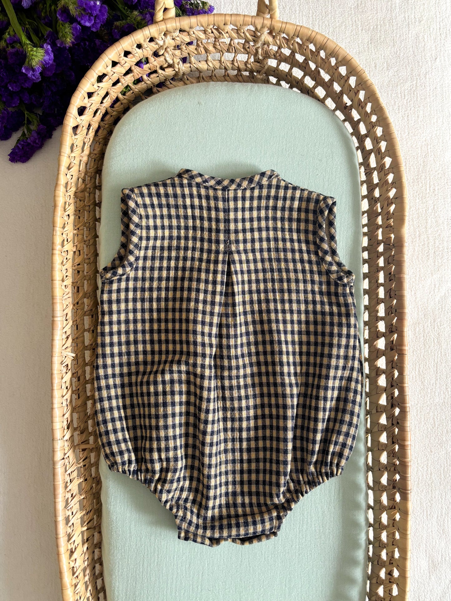 Fofo Vichy Camel e Azul Marinho