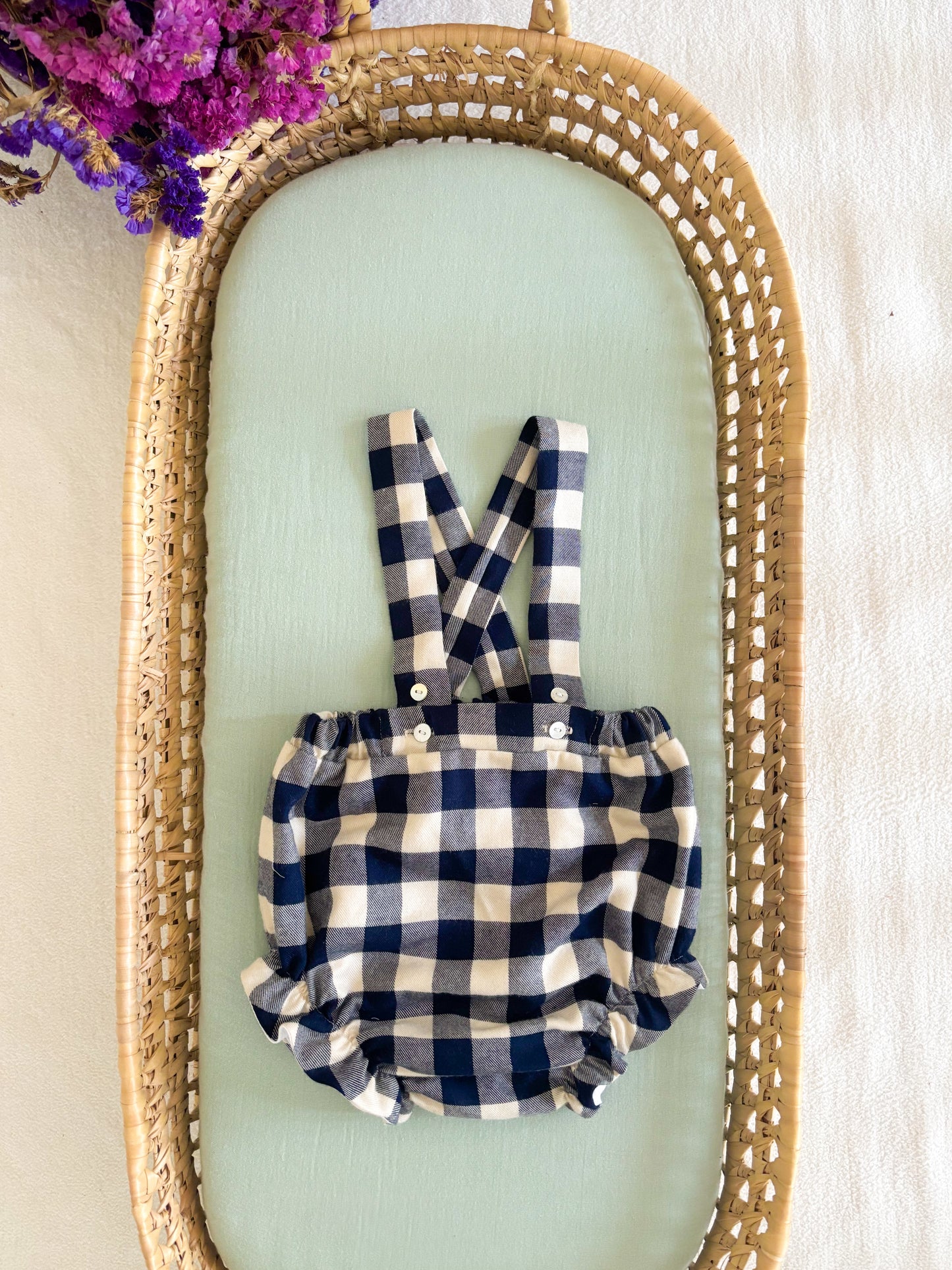 Fofo Alças Xadrez Azul