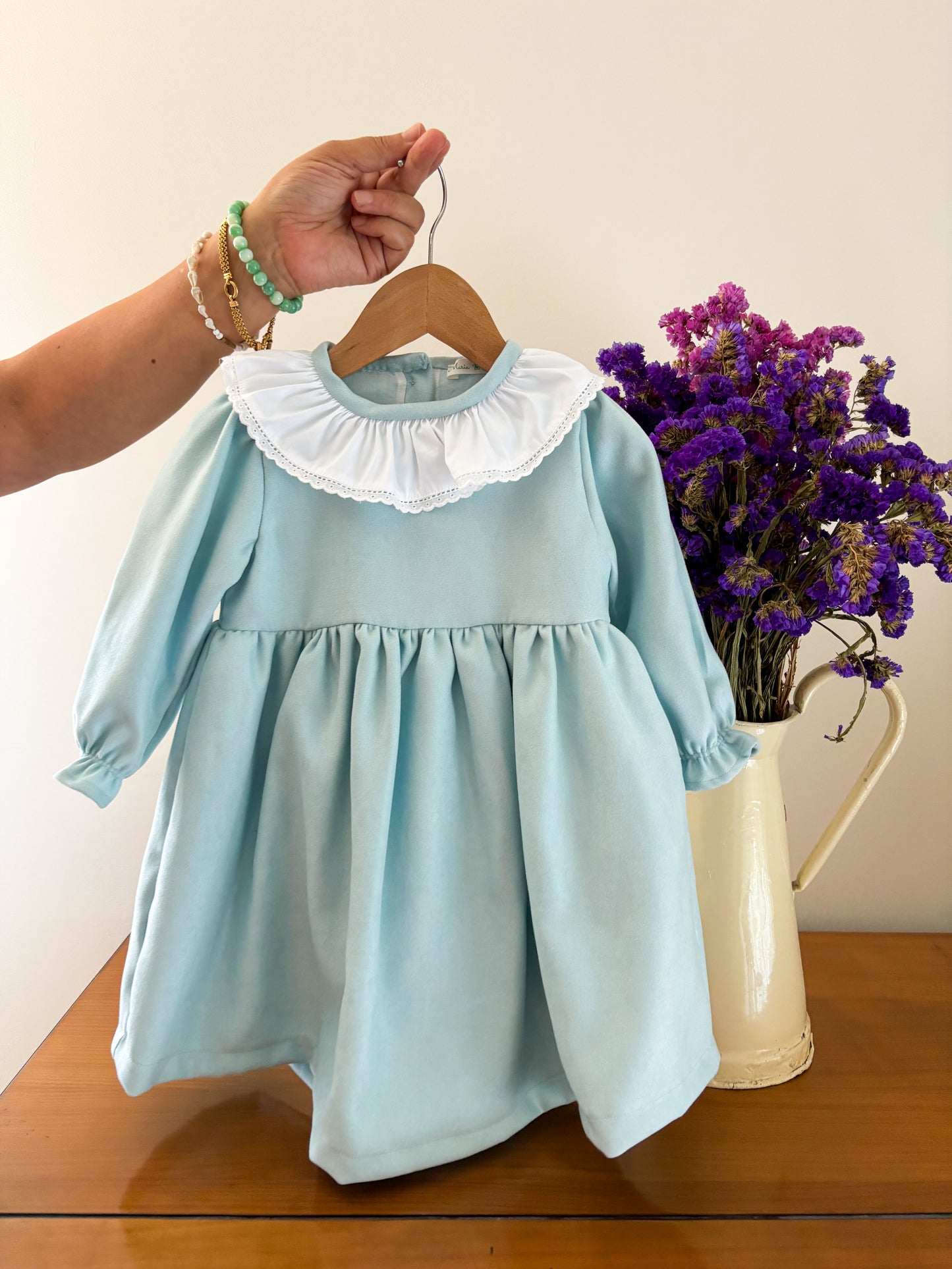 Baby Blue Velvet Dress