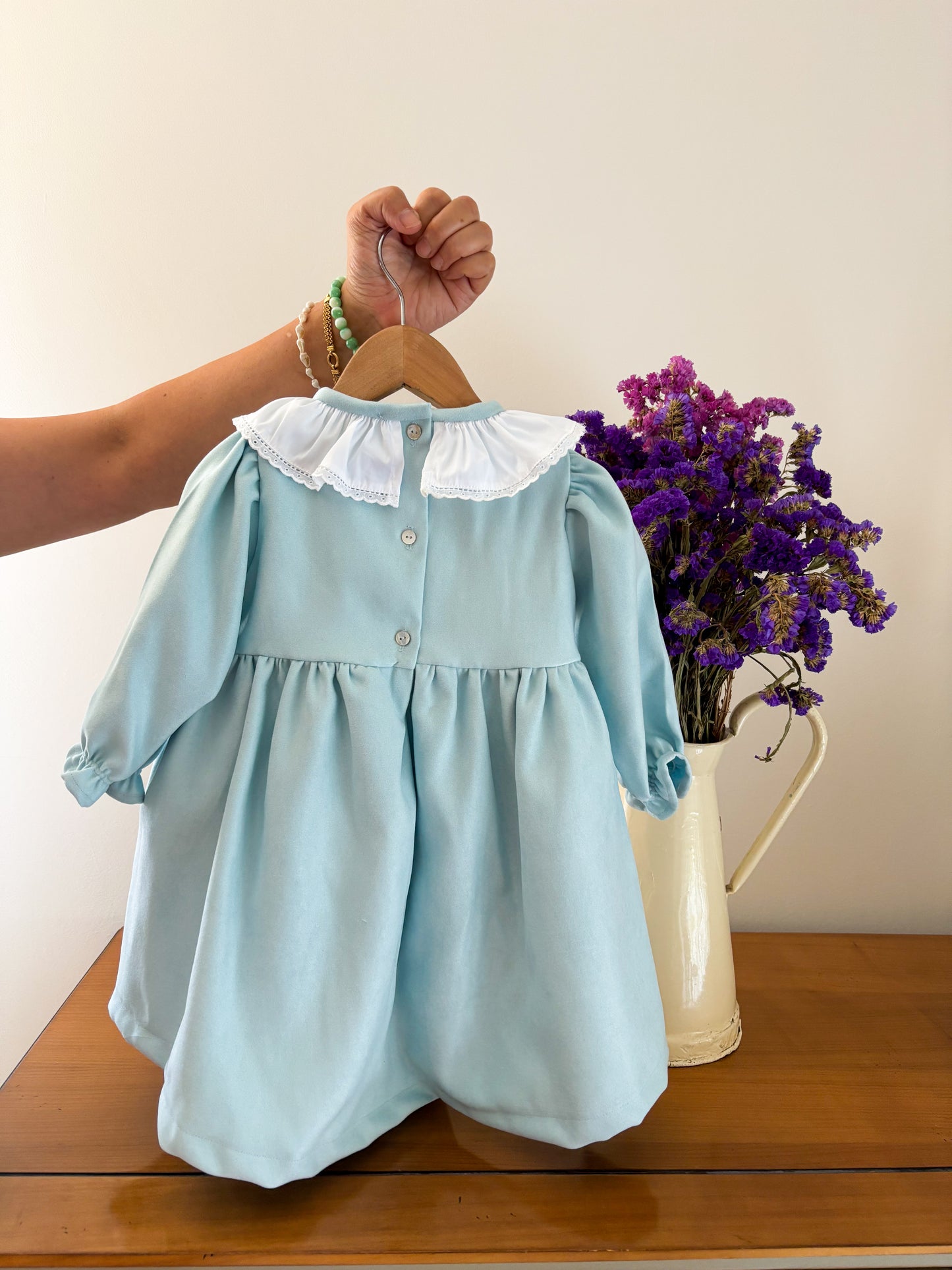 Baby Blue Velvet Dress