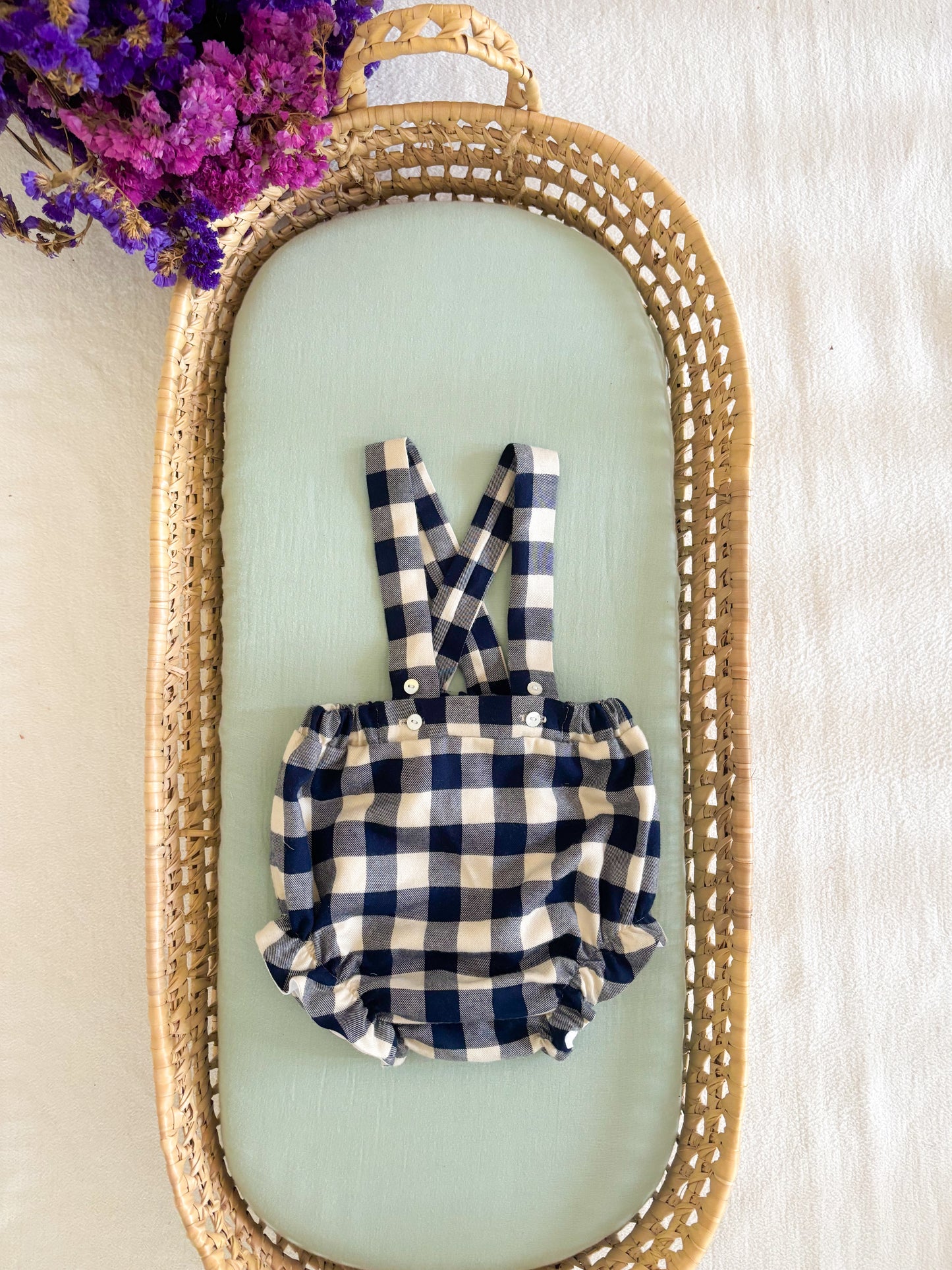 Fofo Alças Xadrez Azul