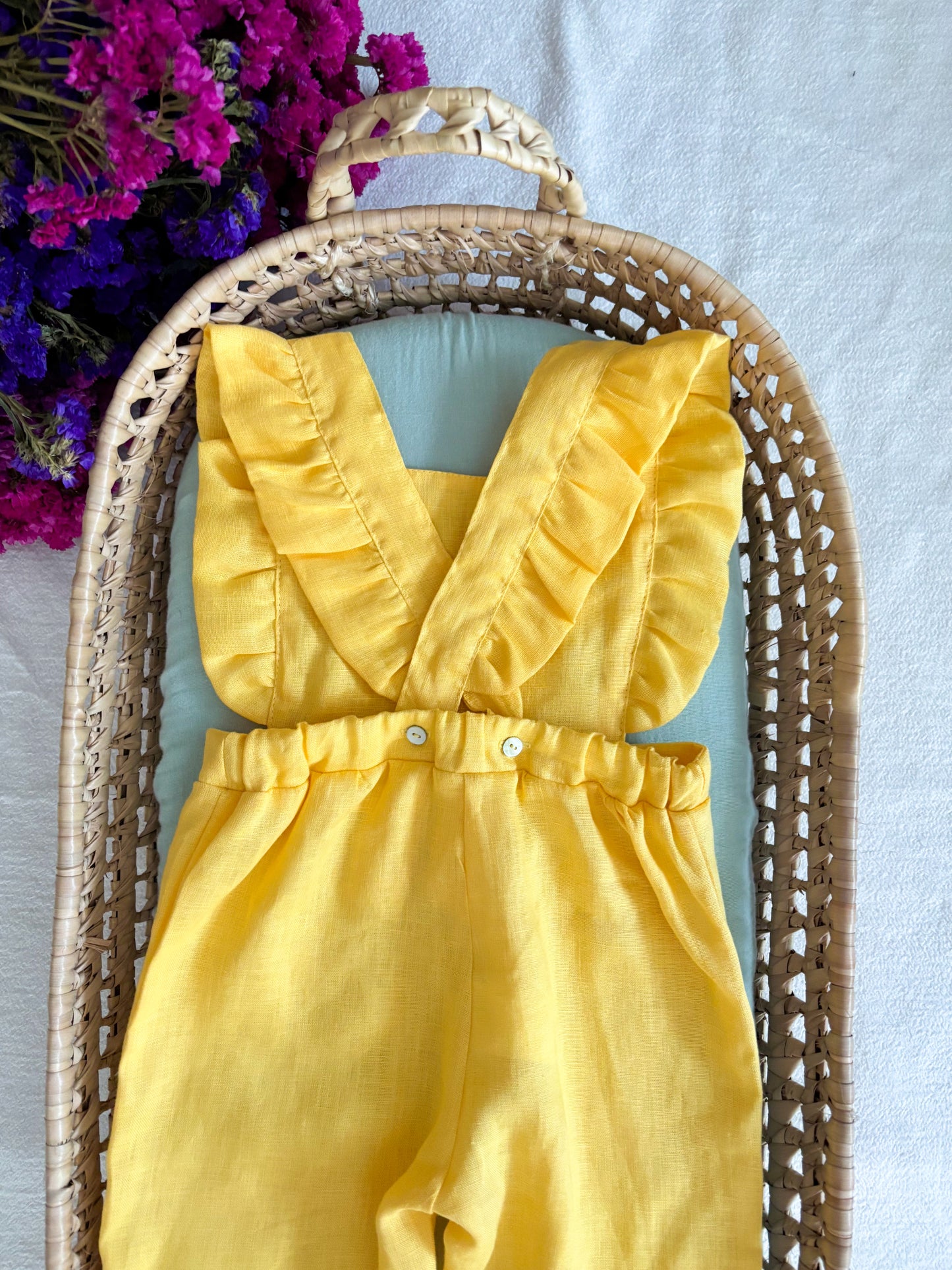 Jardineira Linho Amarelo