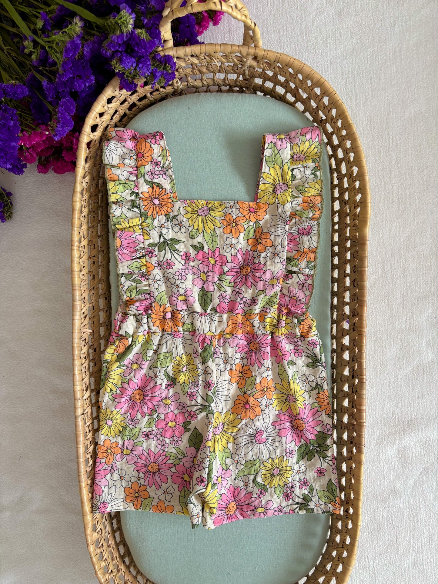 Jardineira Linho Florido