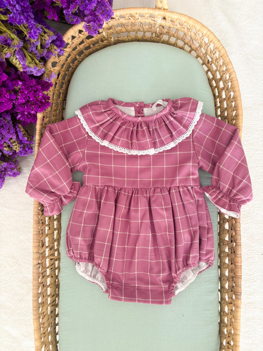 Pink Plaid Romper