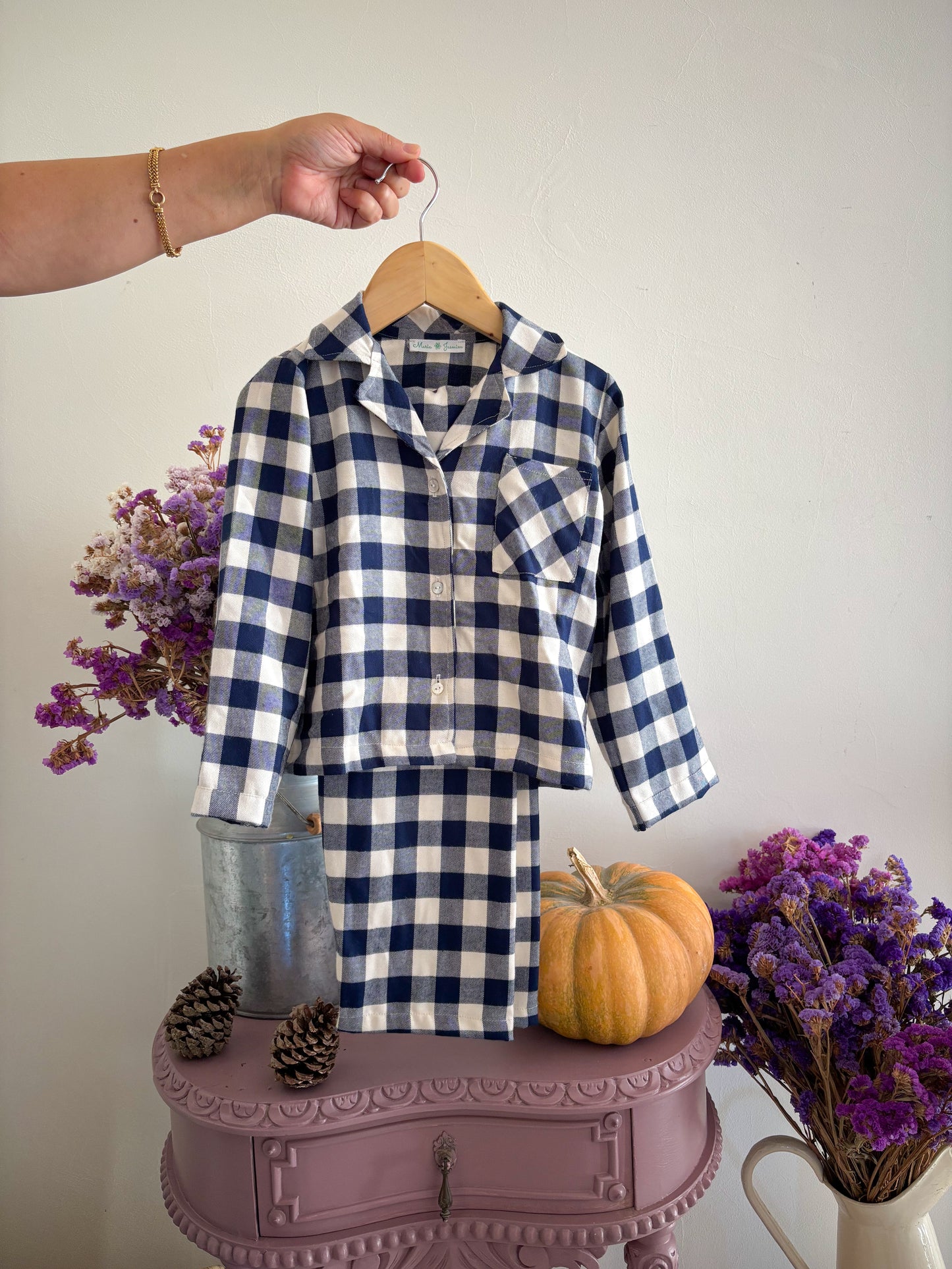 Classic Blue Plaid Pajamas