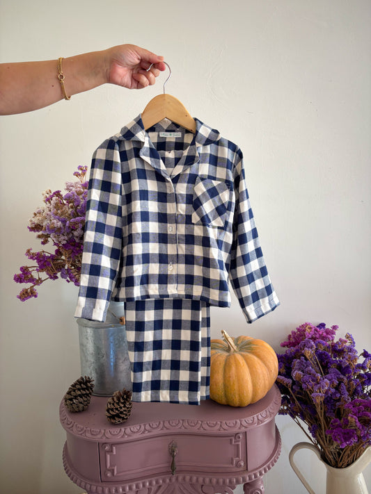 Pijama Clássico Xadrez Azul