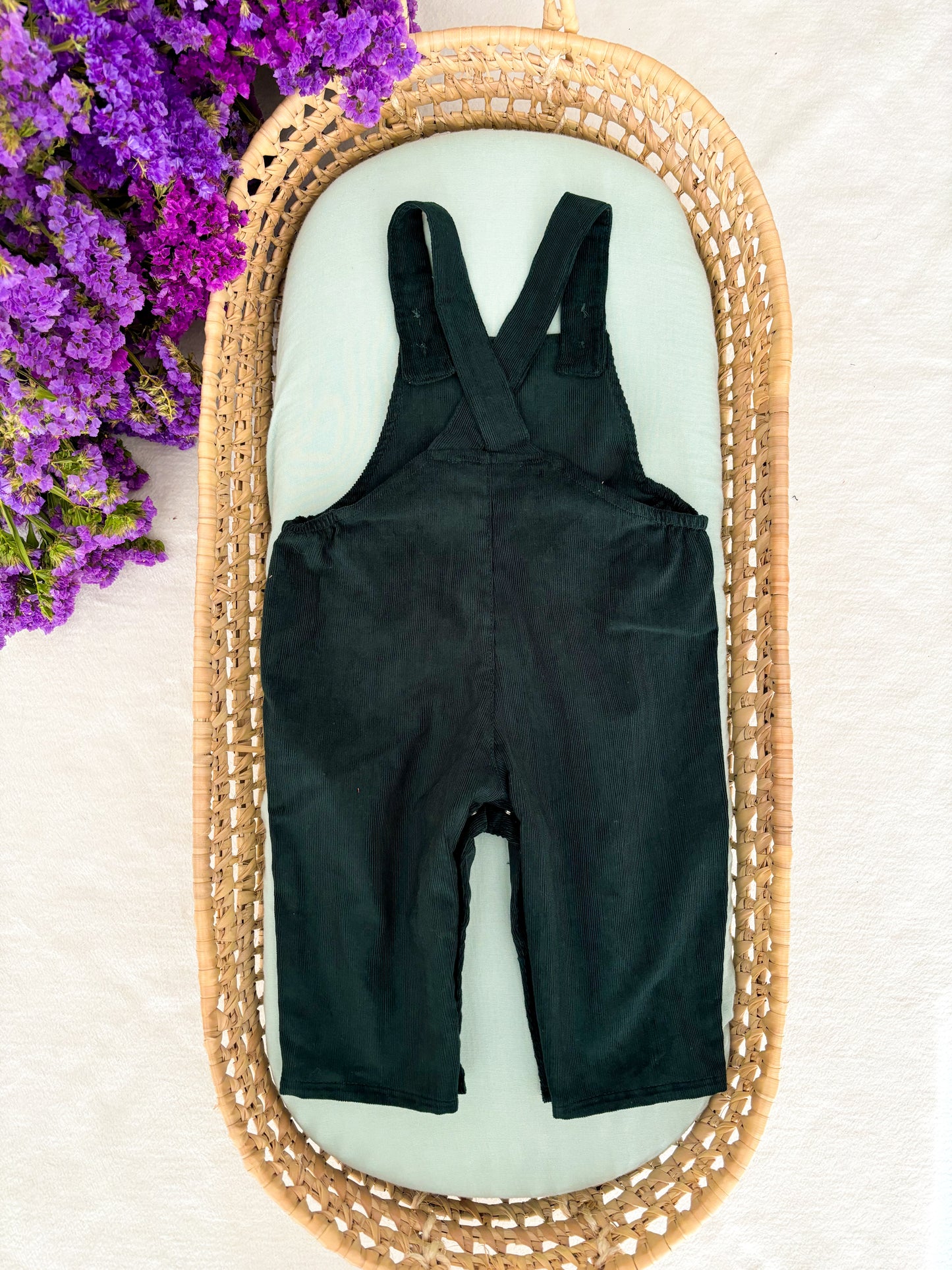 Dark Green Corduroy Dungarees