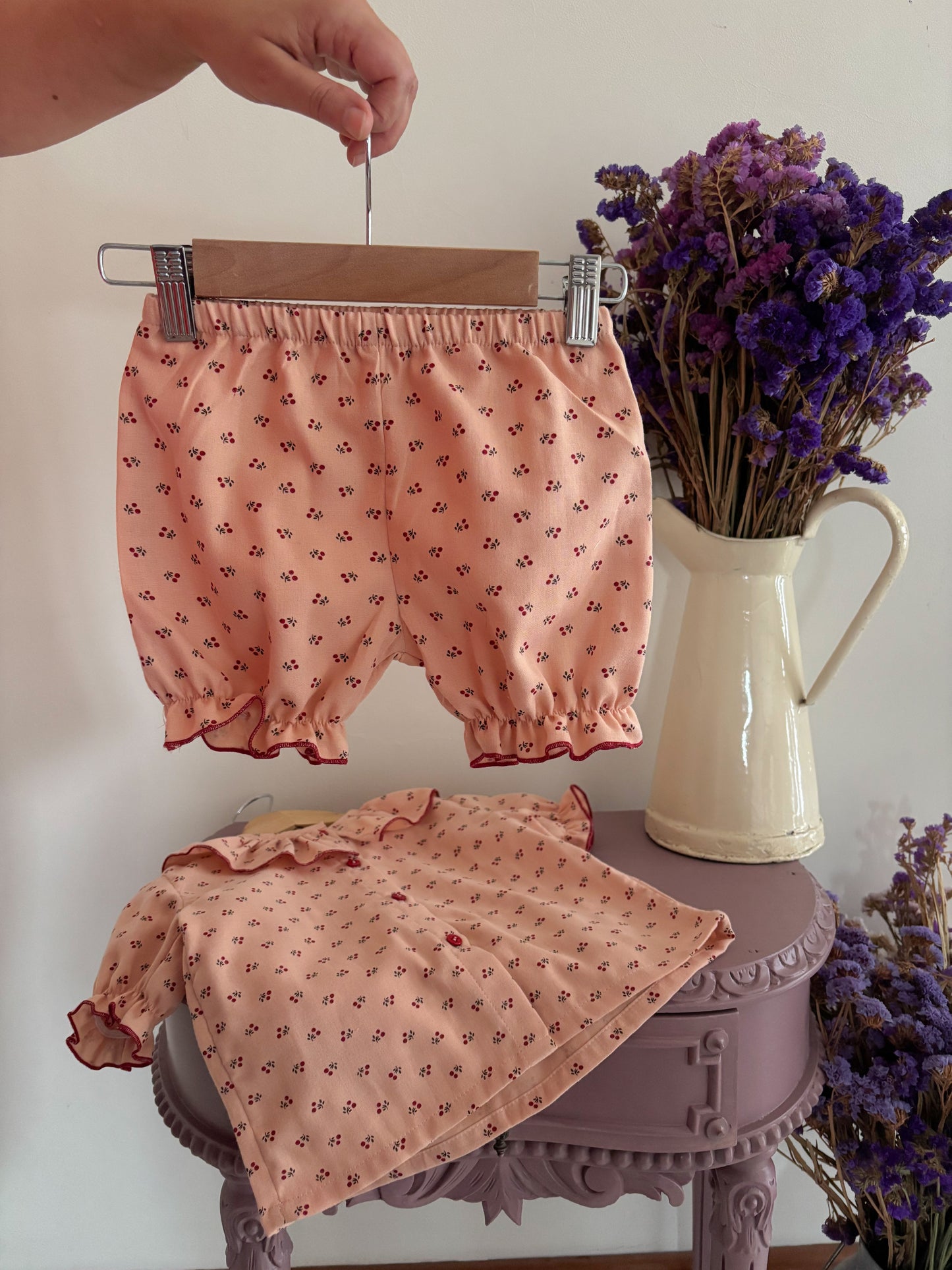 Pijama Musselina Cerejas Manga Curta