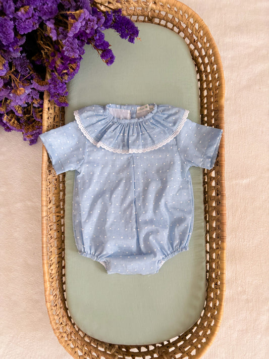 Plumeti Blue Short Sleeve Romper