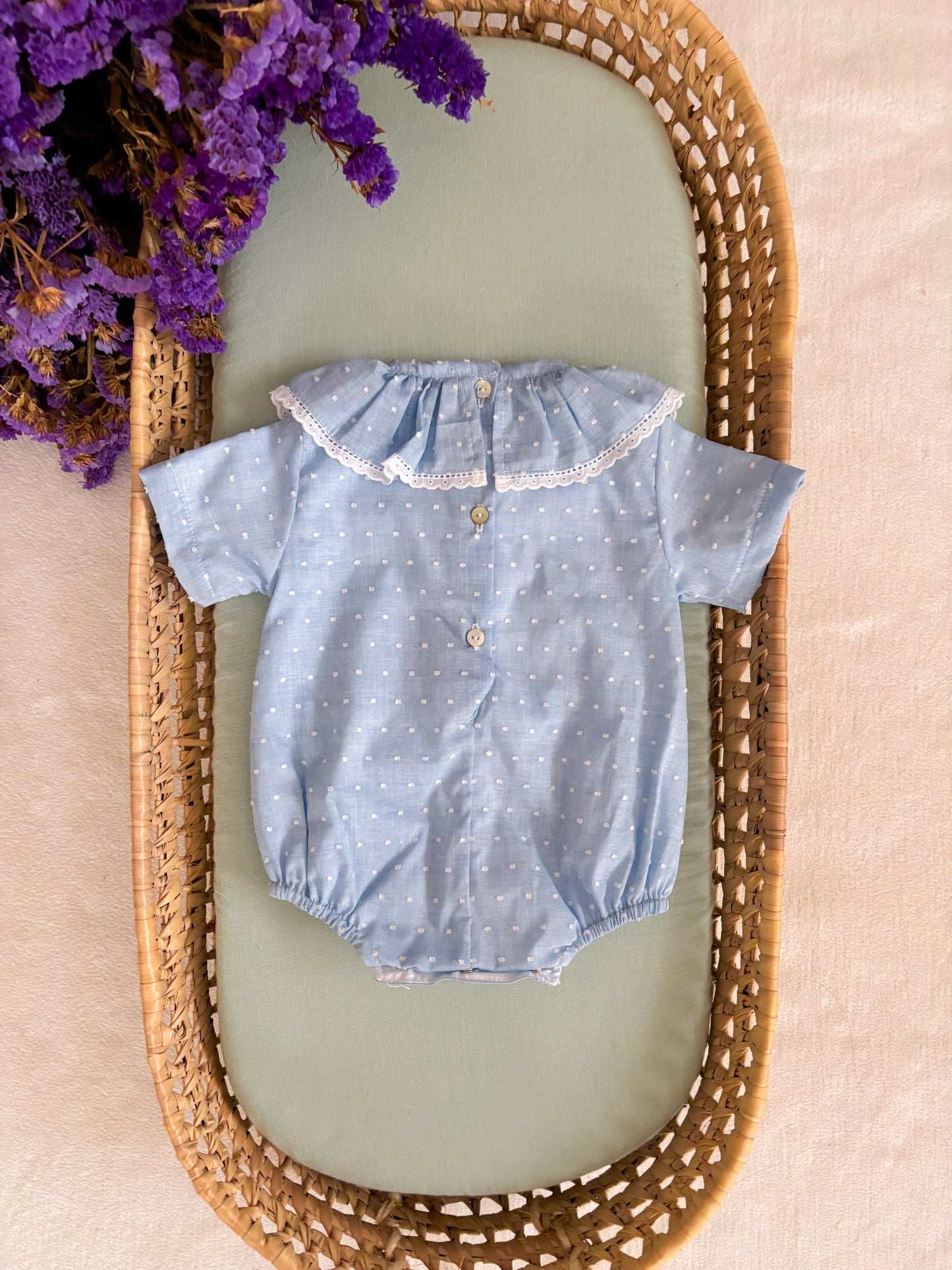 Plumeti Blue Short Sleeve Romper