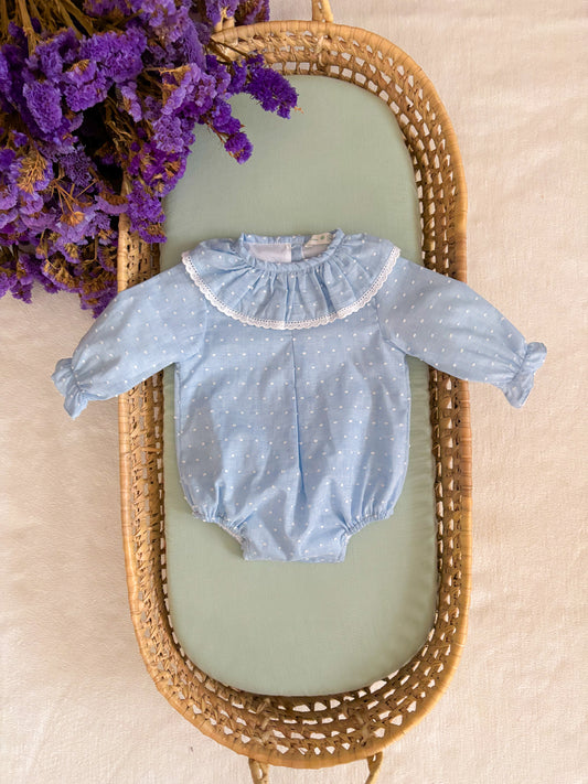 Blue Plumeti Romper