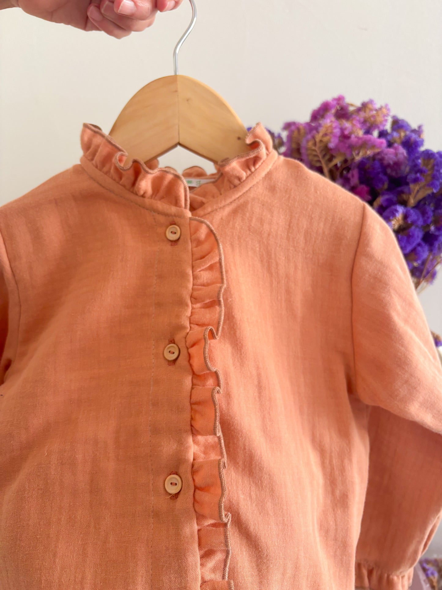 Pijama Musselina Terracota Folho