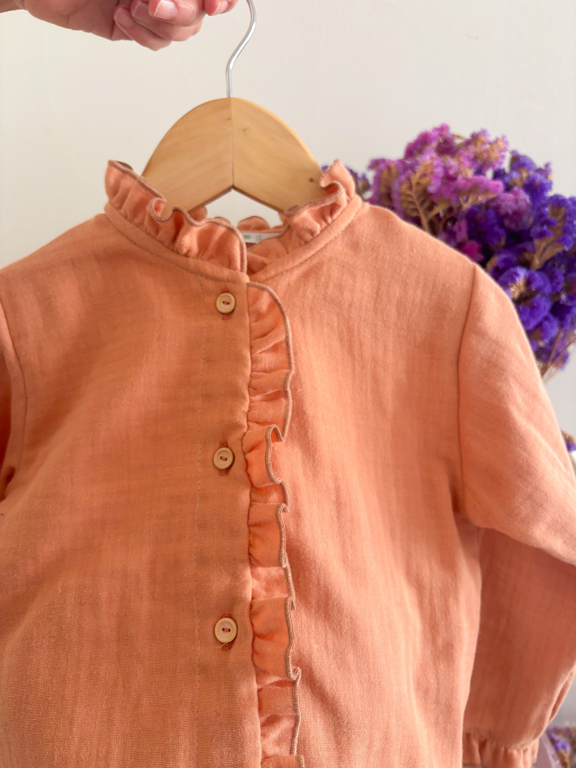 Pijama Musselina Terracota Folho