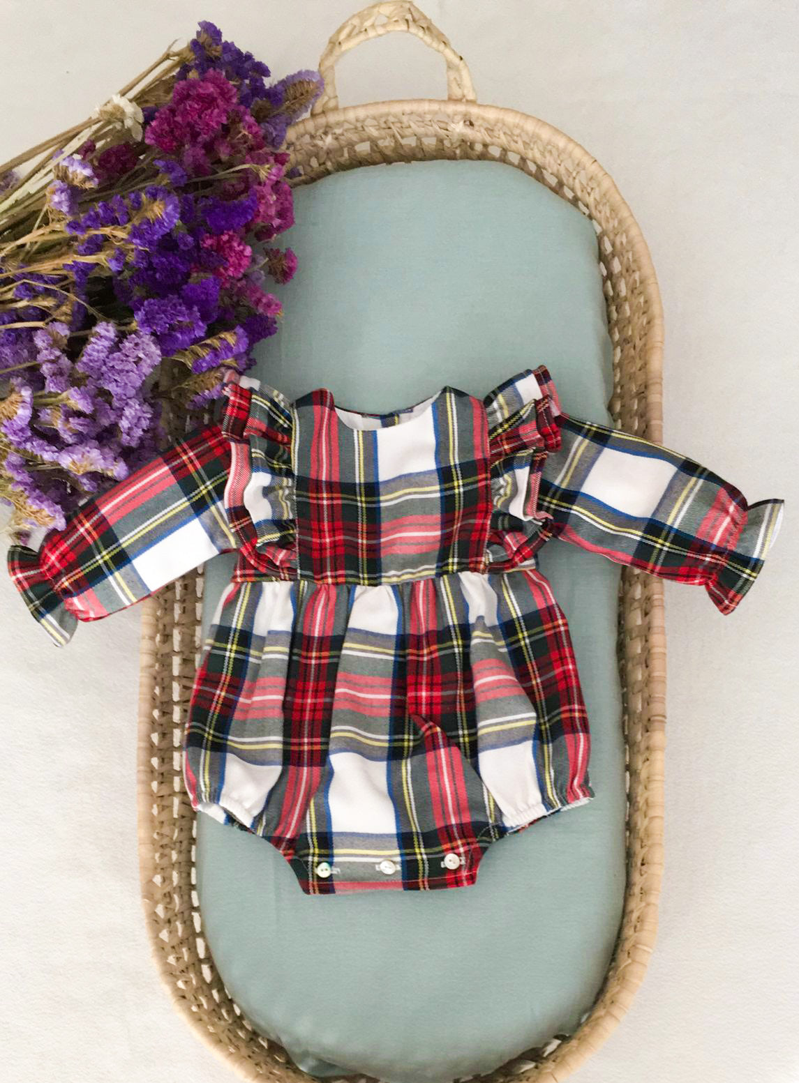 Red and White Plaid Romper