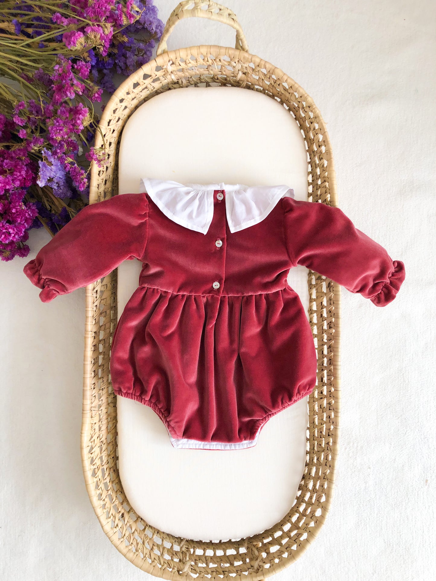 Classic Velvet Fofo Old Pink Romper